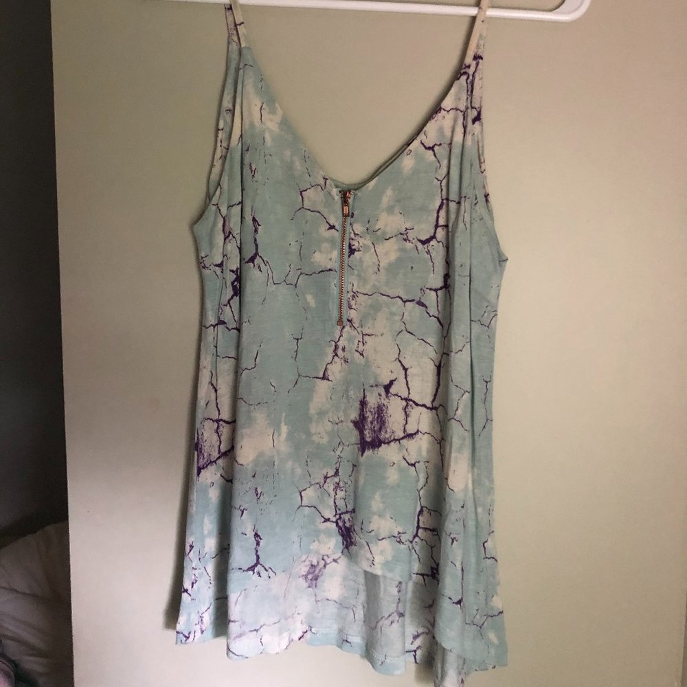 SILENCE AND NOISE/ blue purple marble tank top